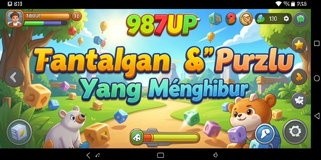 Tampilan gameplay seru dari 987UP, tantangan Puzzle yang menarik.