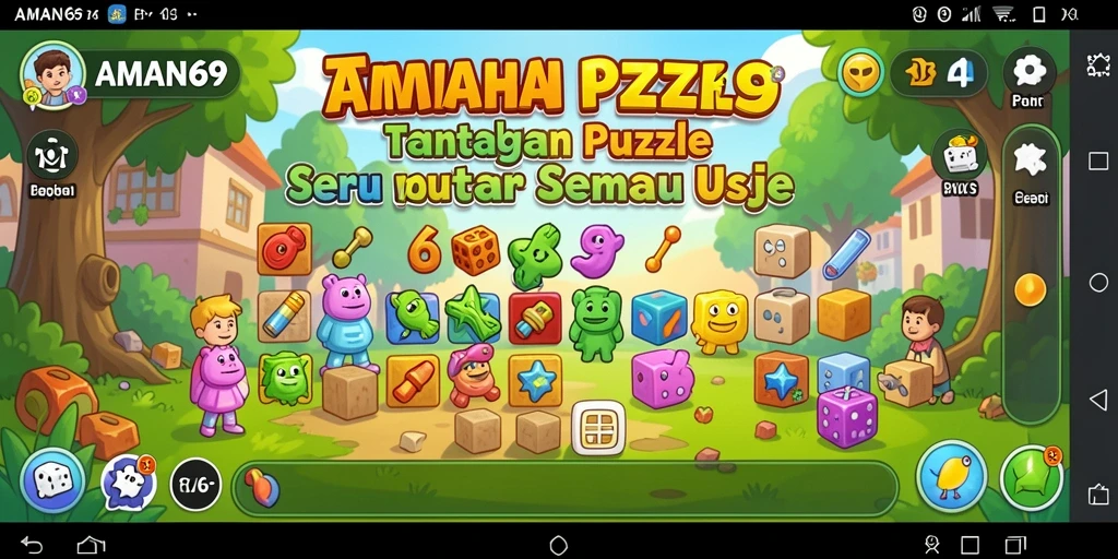 Screenshot gameplay AMAN69 yang menarik menunjukkan berbagai level Puzzle.