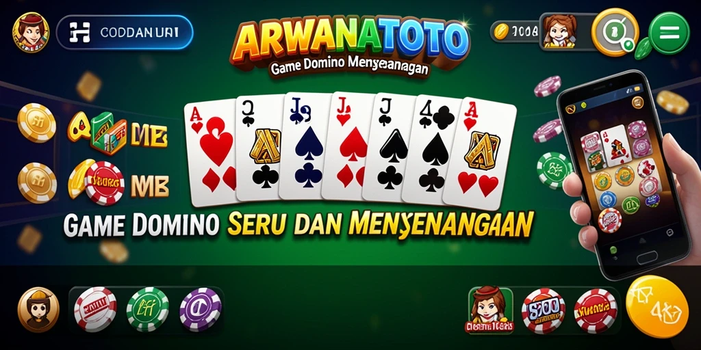 Tampilan utama gameplay Domino ARWANATOTO yang seru.