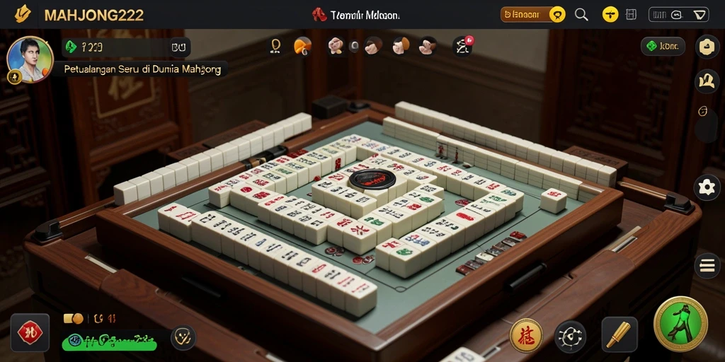 Screenshot gameplay MAHJONG222 menunjukkan petualangan seru di dalam dunia Mahjong.