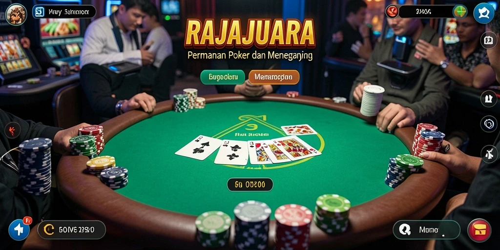 Screenshot tampilan permainan Poker di RAJAJUARA yang menegangkan.