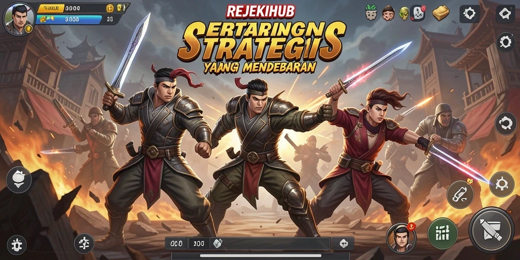 Tangkapan layar permainan REJEKIHUB menampilkan aksi pertarungan yang mendebarkan.